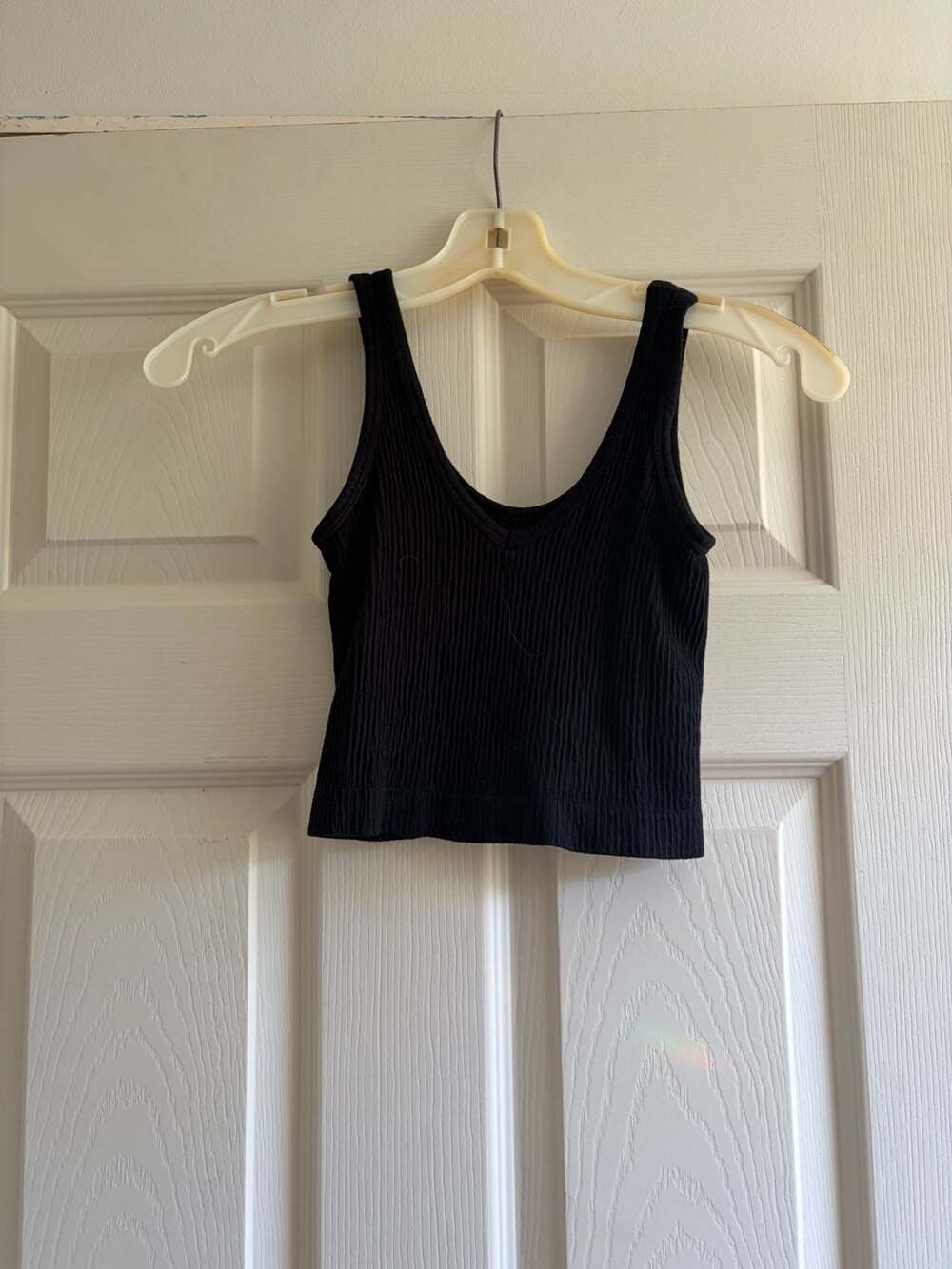 Out From Under Urban Outfitters Black Ribbed Cropped Tank Top Size S